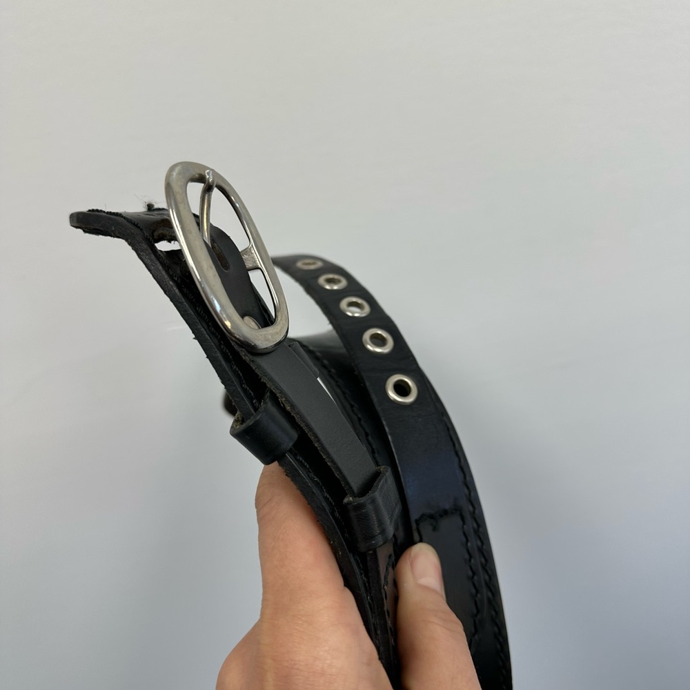 ⛔️SOLD⛔️Losco Of Paris Vintage Black Leather Belt Silver Tone Hardware Adjus - Picture 12 of 14